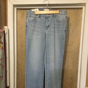NWT Abrand Jeans size 12/30 low rise straight leg full length jeans light blue